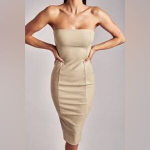 Meshki Faux Leather Strapless Dress, Never Worn
